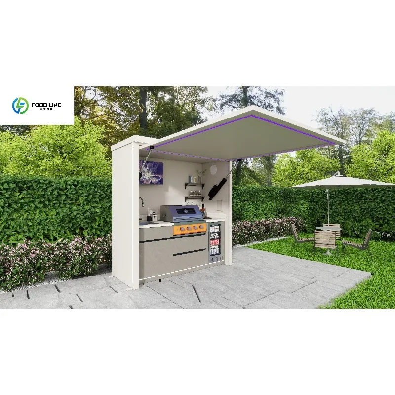 Modular Stainless Steel Customized Outdoor Kitchen Cabinet Waterproof Durable Easily Assembled
