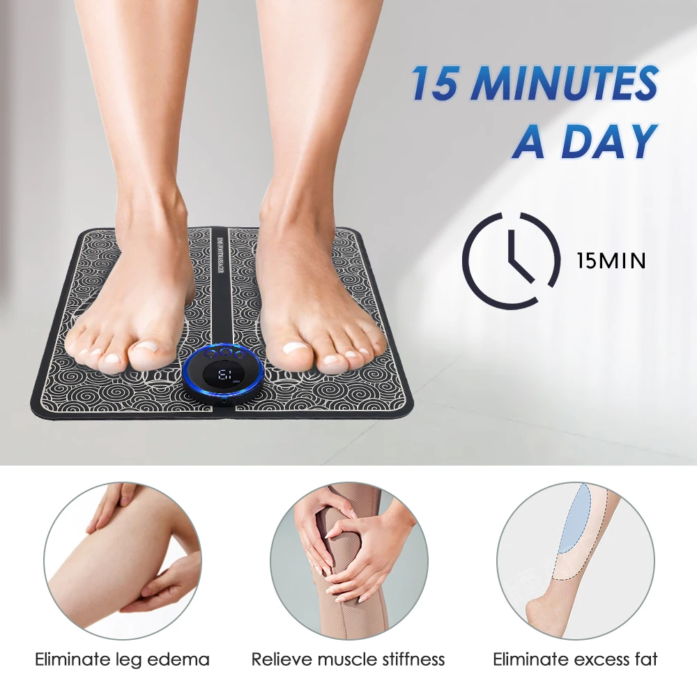 

Rechargeable Electric Foot Massager Pad Electrostimulator Massage Mat Muscle Massager Relax Feet Massage Fitness Masajeador