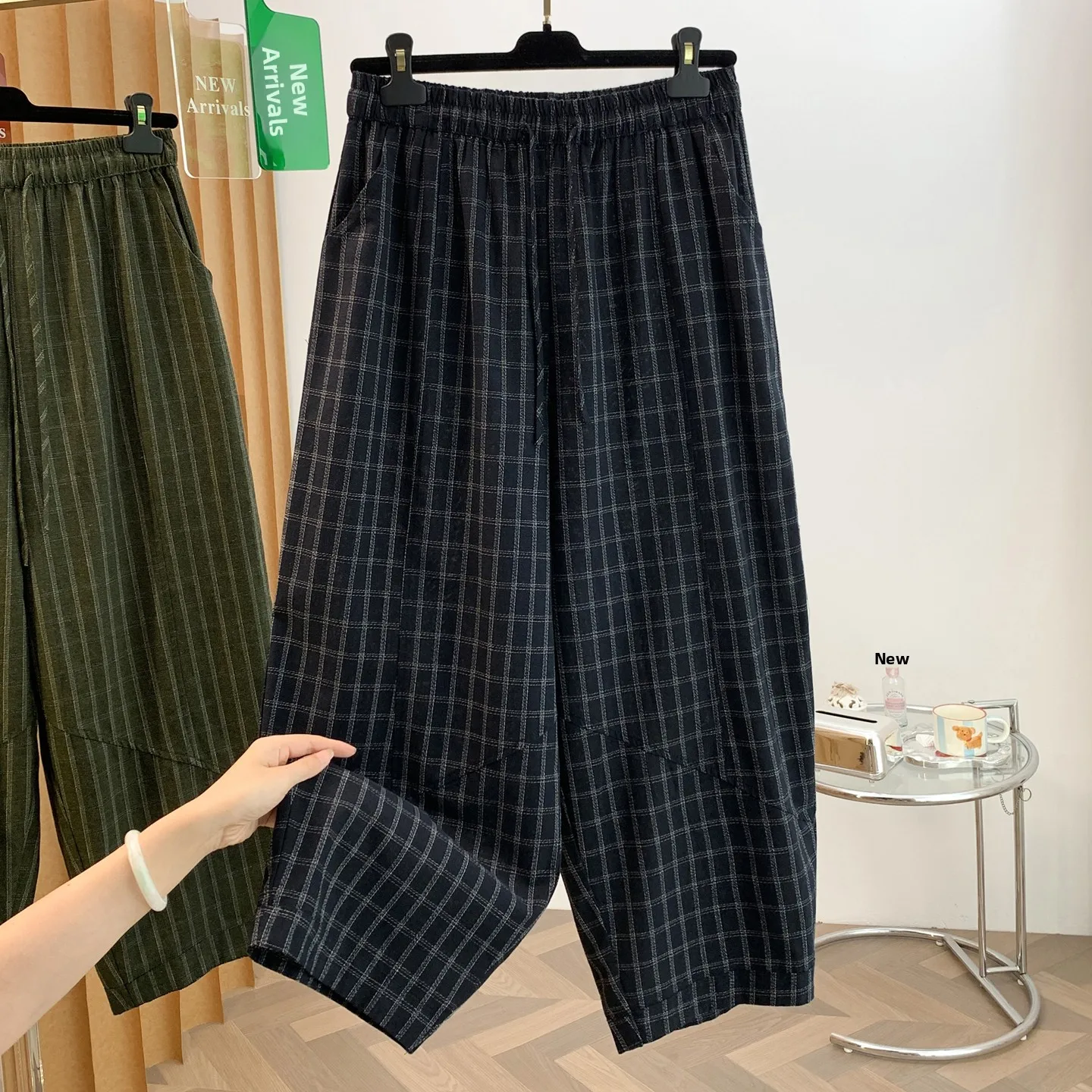Retro Plaid Casual Pants Loose Comfortable Lazy Style Women's Walking Pants Long Trousers Spring Autumn New Arrival