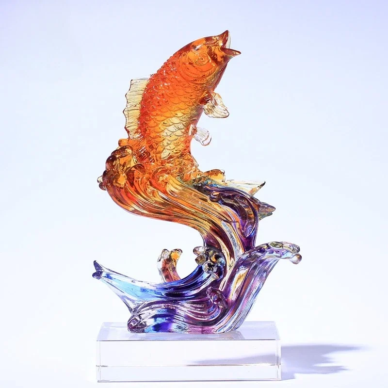 Glazed craftsman home living room entrance lucky fish ornament, send friends to lead creative atmosphere high-end practical