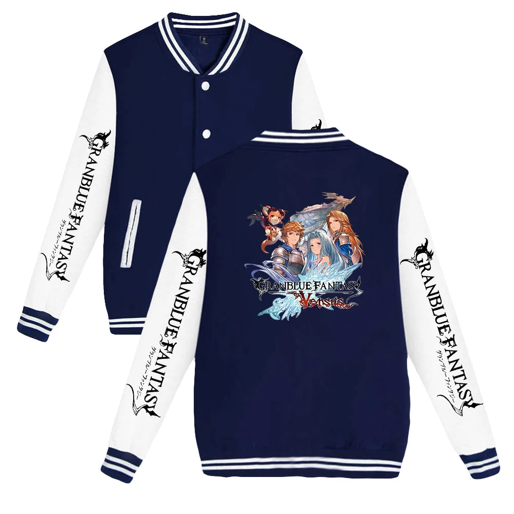 

Granblue Fantasy Game Baseball Uniform Jackets Women Men Sweatshirt Harajuku Streetwear 2022 Casual Style Unisex Clothes