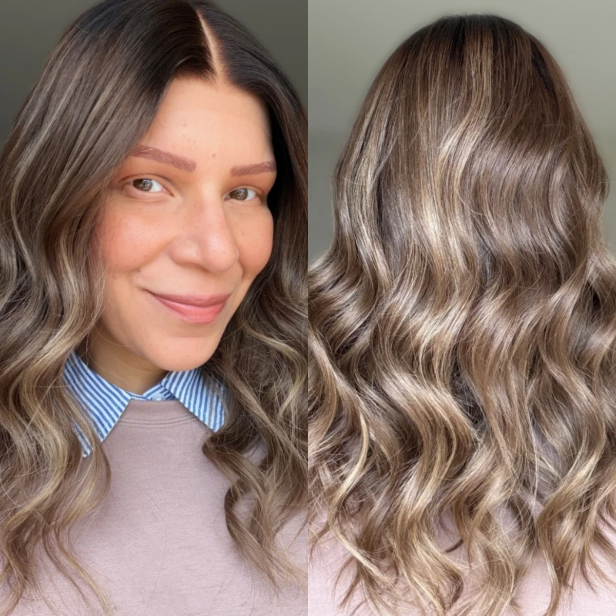 

16 Inches 150% Density Wig Ombre Dark Brown Blonde Streaks Synthetic HD Lace Front Wig Natural Preplucked Hairline Daily Wigs