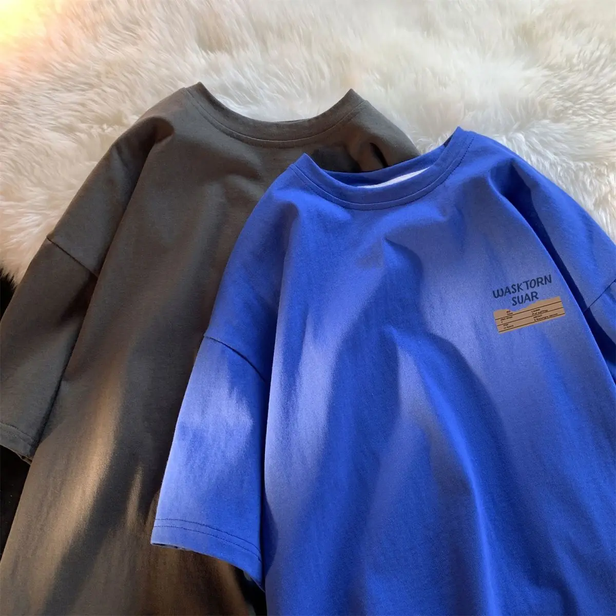 تي شيرت للأطفال بأكمام قصيرة صيفي بنمط جديد ملابس فضفاضة للأولاد من القطن الخالص