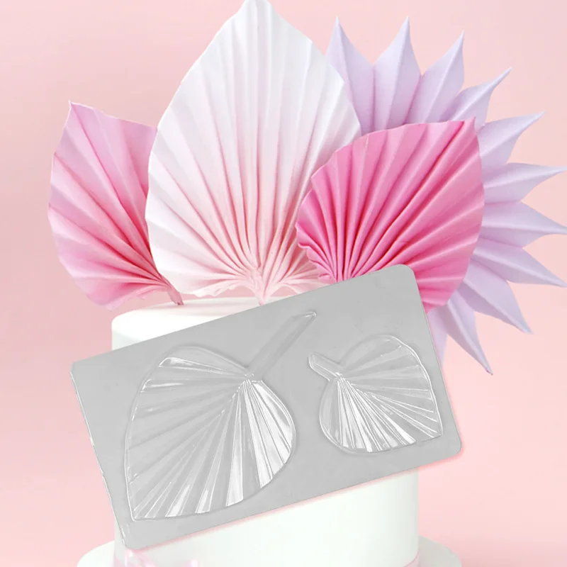 PET Mold for Palm Leaves Chocolate Flower Rose Flower Petal Veiner Silicone Mould Sugar Fondant Clay Mold Cake Decorating Tool