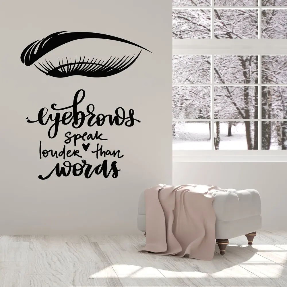 1PC Romantic Eyebrow Removable Art Vinyl Wall Stickers Door Decor Diy Pvc Home Decoration Accessories