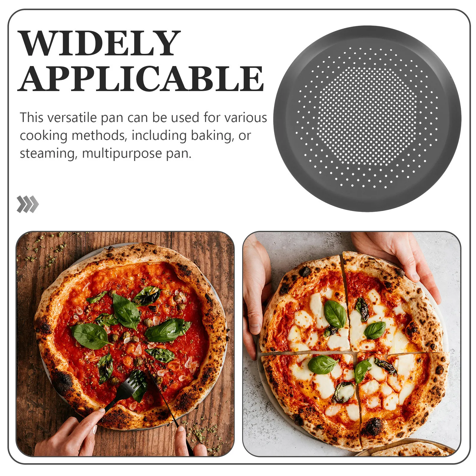 

1pc Nonstick Perforated Pizza Pan 11In Round Baking Tray Heavy Duty Oven Safe Bakeware For Pizza Roasting Steaming Aluminum