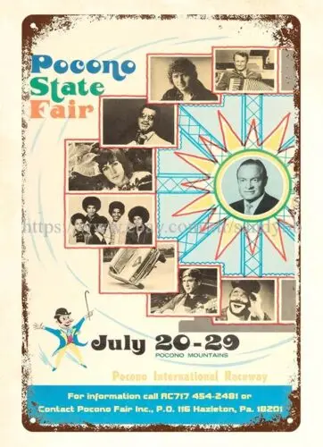 office wall decor 1973 Pocono State Fair PA Concert Poster metal tin sign