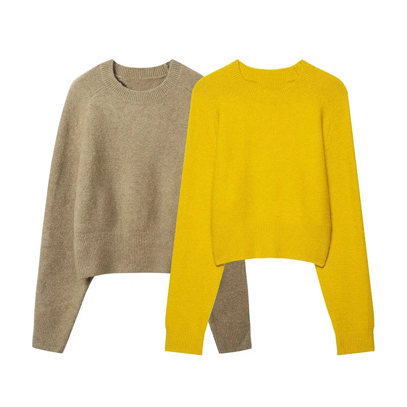 

Women's Fashion Soft knitted Sweater Autumn Winter O-Neck Long Sleeves Pullover Vintage Female Chic Tops