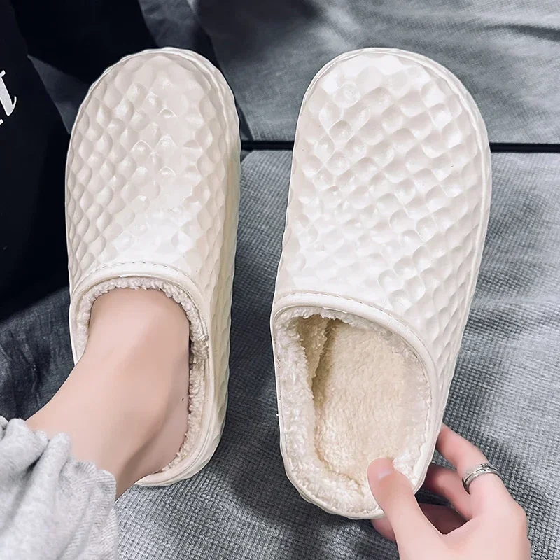 

ELUVA Cozy Slippers for Men Winter Warm Non Slip Indoor Shoes Soft Plush Lightweight Comfort House Bedroom Slippers Man