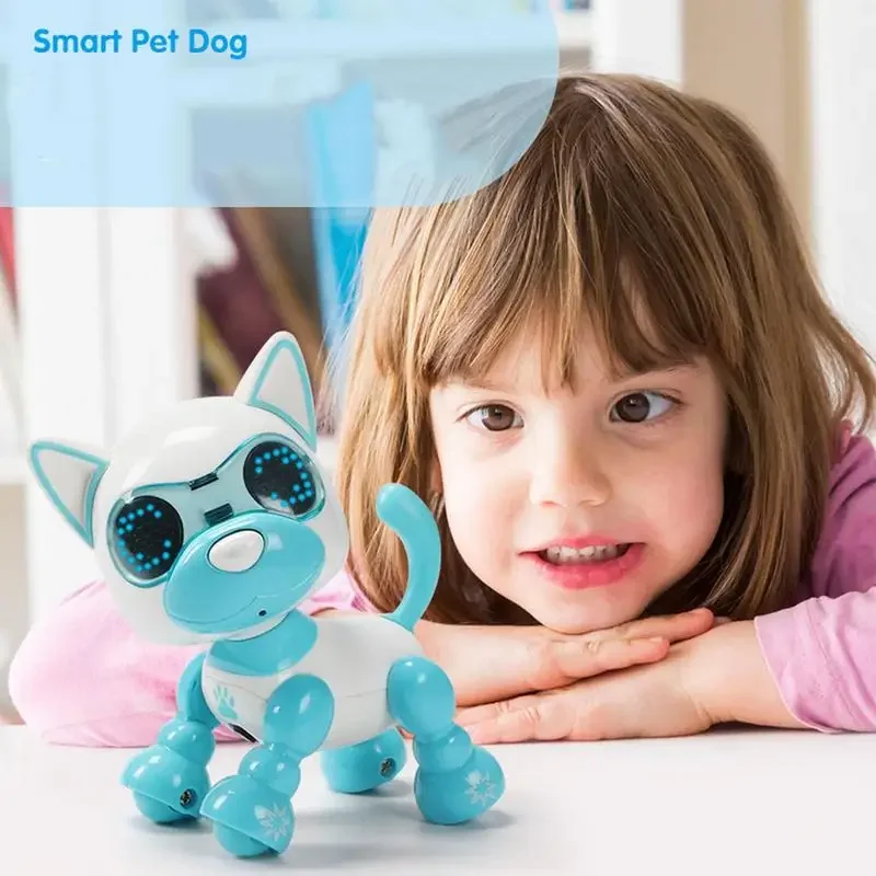 Robot Pet Dog Pet Companion Robot Interactive Intelligent Walking Robot Puppy Toy Electronic Pets with Light and Sound for Kids