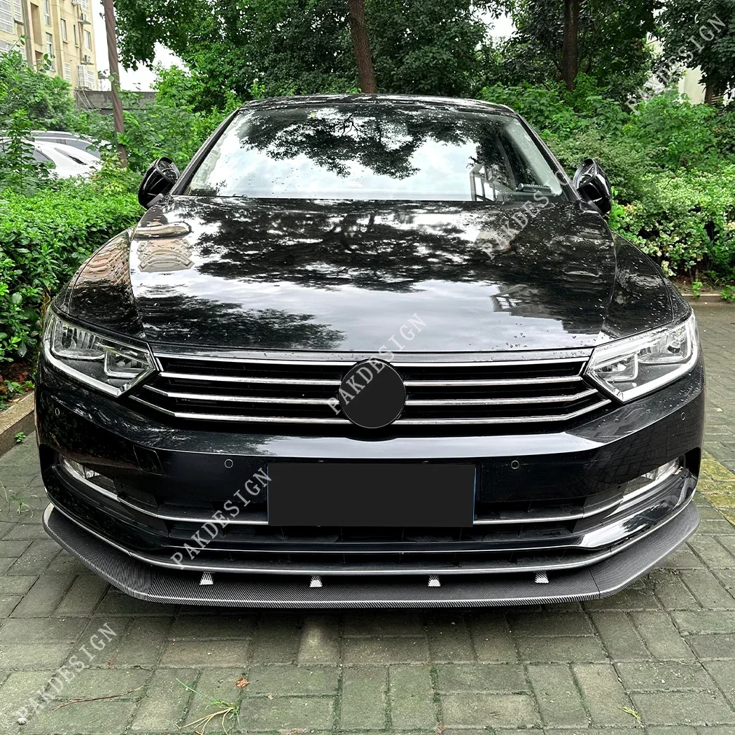 ABS For Volkswagen Passat B8 Front Bumper Lip Spoiler Splitter Diffuser 2016 2017 2018 2019 European Version Car BodyKits Tuning