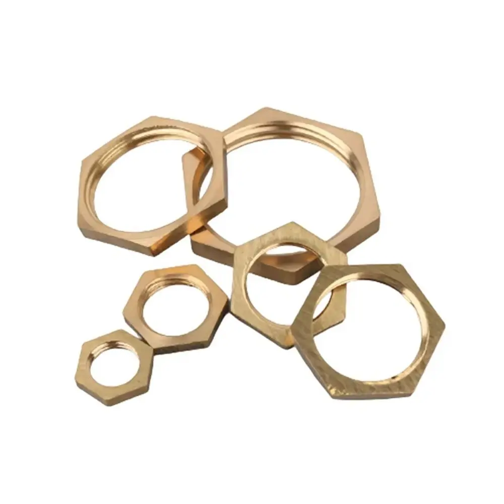 10Pcs Brass Hex Lock Nuts Hexagonal Shank Cap BSP 1/8
