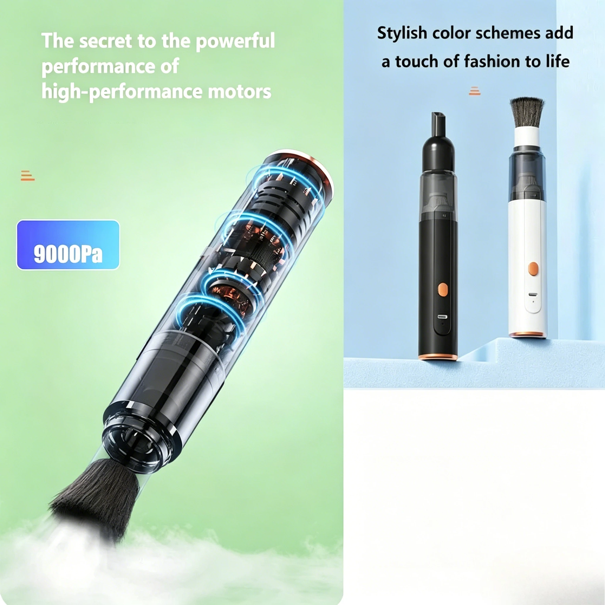 3 In 1 Mini Handheld Vacuum Cleaner Portable Strong Suction Car Desktop Multifunctional Cleaning Tool