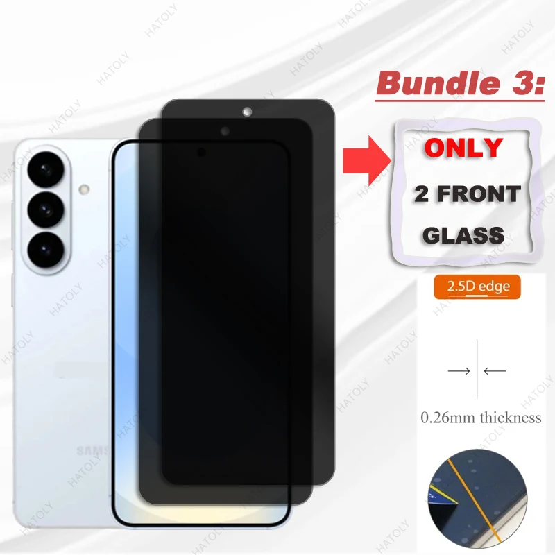 Anti-spy Glass For Samsung Galaxy S26 Glass Privacy Screen Protector For Samsung Galaxy S26 Anti Glare Film Camera Len Protector