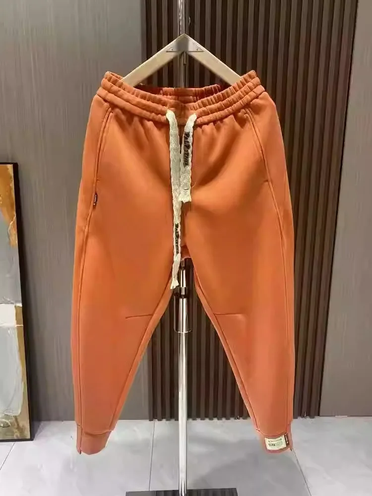

Trendy Dstring Loose Fit Sports Harlan Pants for Young Men Casual Autumn Winter Cotton Polyester Nine Points Pants