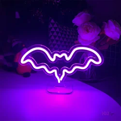 Bat Neon Sign USB LED Neon Light Night Sign Children's Bedroom Wall Decoration Neon Lamps Creative Birthday Gift Room Wall Decor