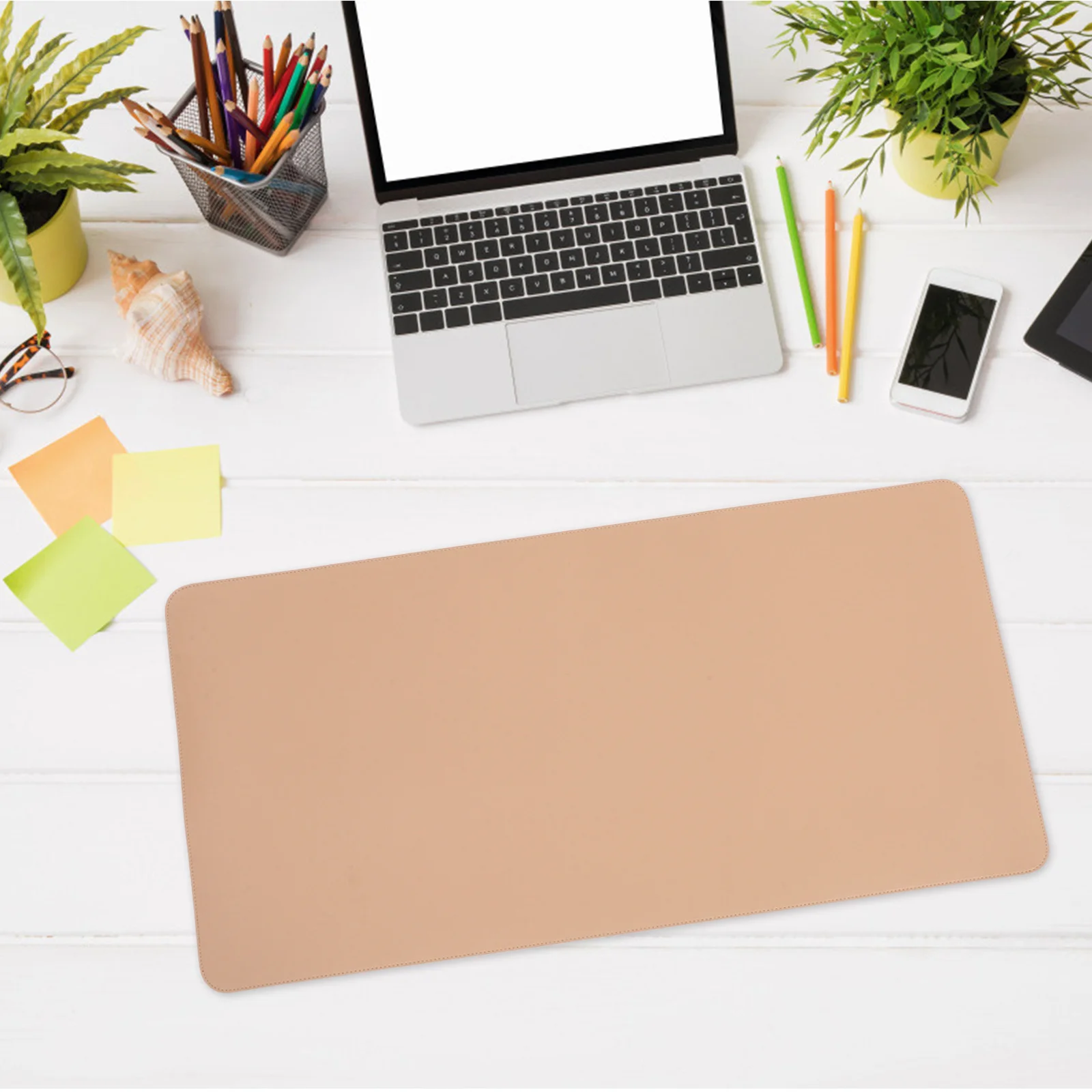 

Dual-Sided Desk Pad Large PU Cork Desk Protector Office Home Non-Slip Keyboard Mouse Mat Writing Surface Desktop Decor