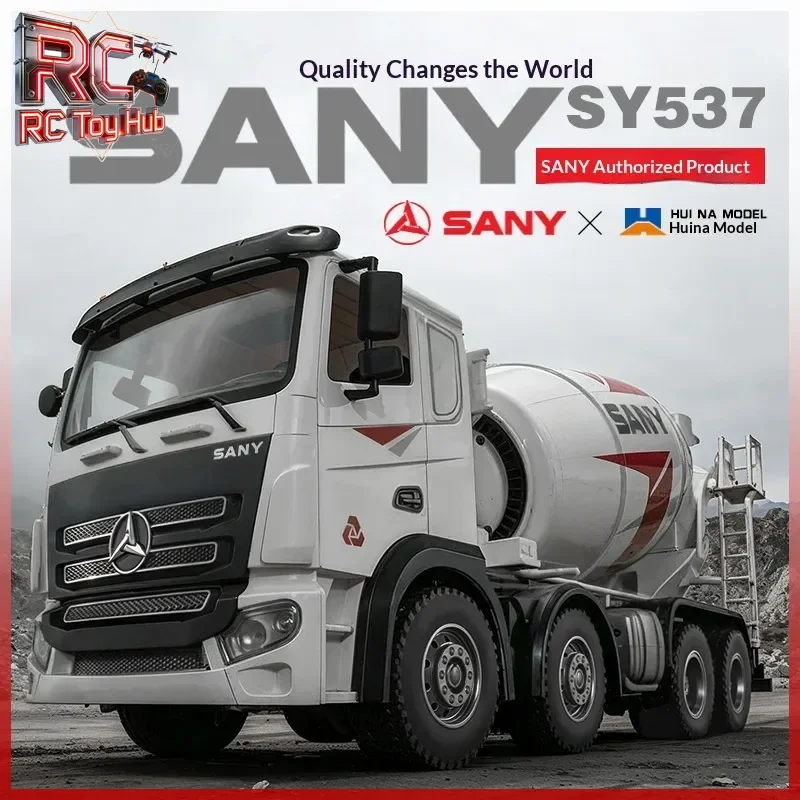 Sany Huina Remote Control Cement Mixer Truck Sy537 Eight Wheel Simulation Dischargeable Engineering Vehicle For Hobby Collectors