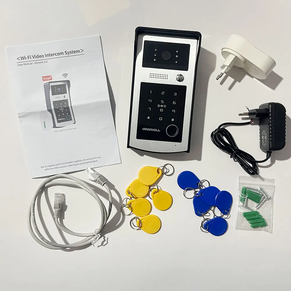 Imagen 7: Nueva cámara de timbre de vídeo inteligente Tuya 1080P WiFi Video intercomunicador timbre de puerta cámara con código RFID teclado acceso teléfono aplicación desbloqueo