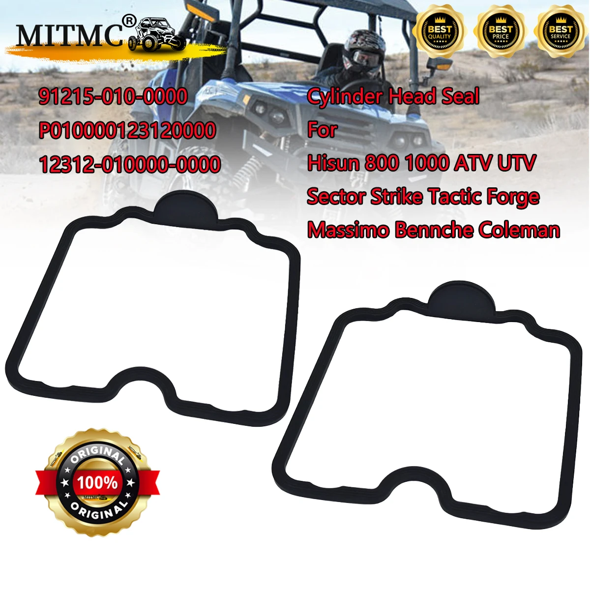 

Cylinder Head Seal For Hisun 800 1000 ATV UTV Sector Strike Tactic Forge Massimo Bennche Coleman 91215-010-0000 P010000123120000