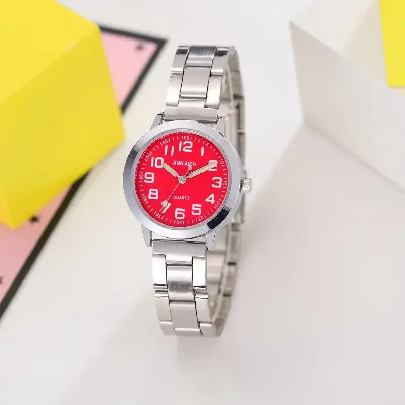 Novas crianças meninos meninas relógios de aço inoxidável estudantes quartzo adulto relógio presente aniversário relojes montres kol kaati