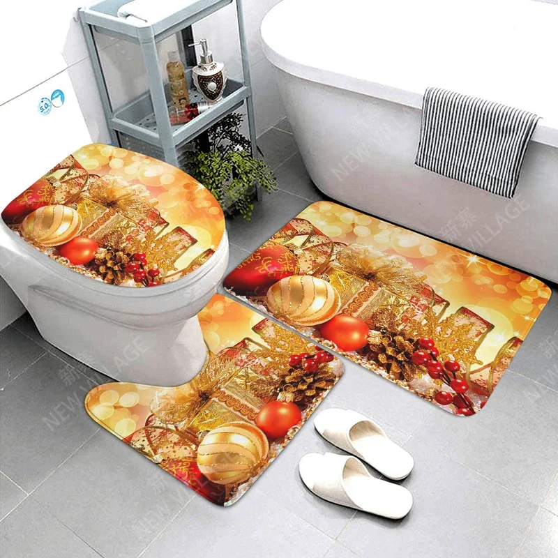 home bathroom floor mats Christmas decorations Bath Foot mat modern bathroom accessories rug Toilet mat Bathtub anti-slip carpet