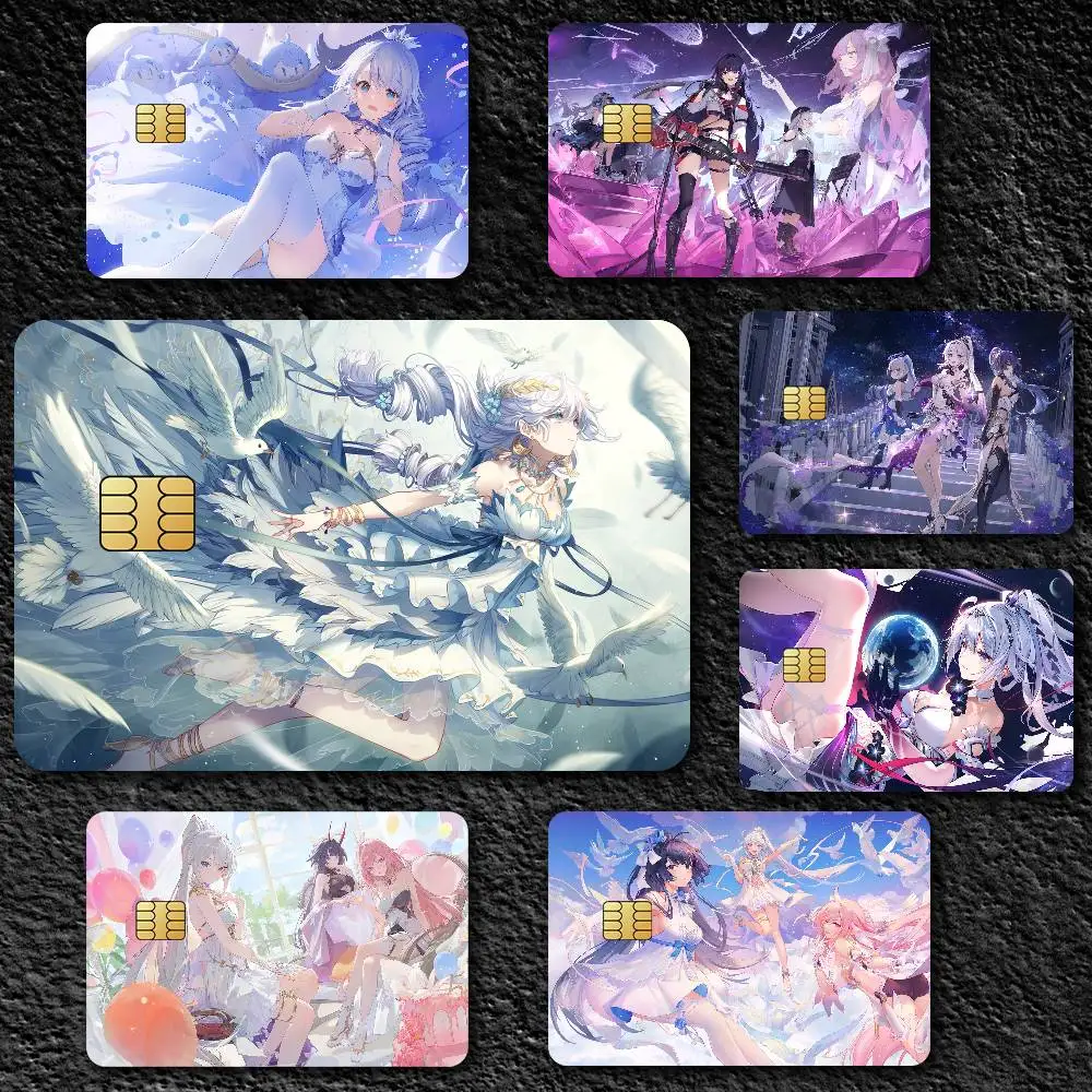 Honkai Impact 3rd Kiana Kaslana Credit Card Skin Stickers for Bank Card Bus Metro Card Sticker Waterproof Gift