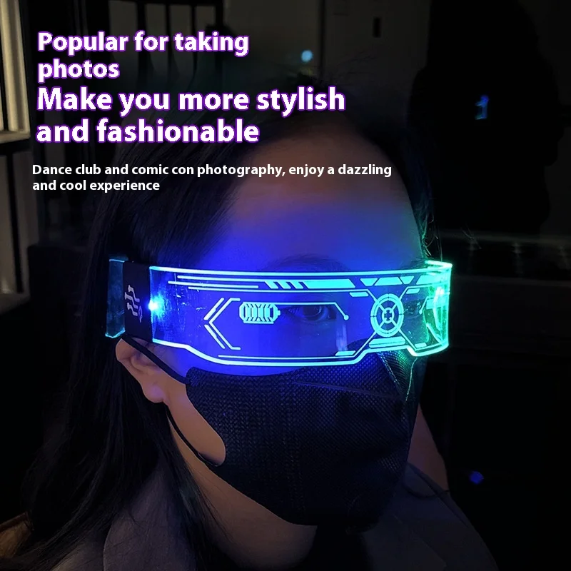 Colorful LED Luminous Glasses Science Fiction Moving Design for Christmas Party Music Festival Disco - Novelty Gag Toys