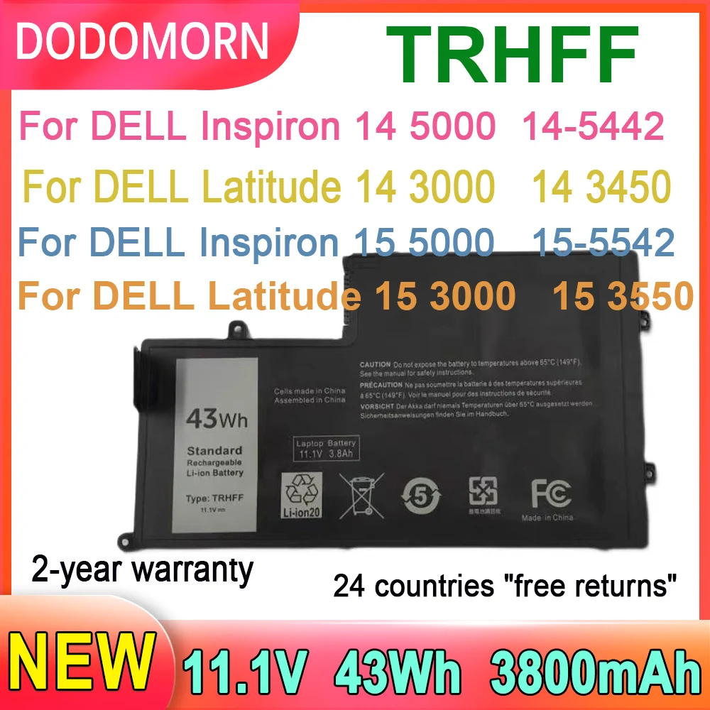 DODOMORN TRHFF batería del ordenador portátil para DELL Inspiron 14 5000 14-5442 14-5457 para DELL Latitude 14 3000 14 3450 15 3550 P38F P51G