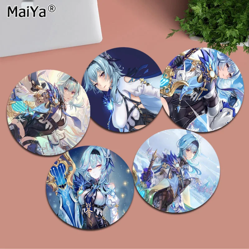 Genshin Impact Focalors Eula Mousepad Rubber Small Speed Version Game Computer Keyboard Office Table Mat PC Laptop Mouse Mat