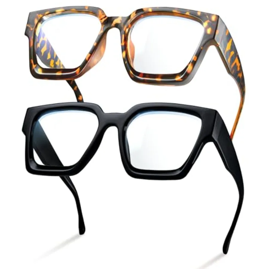 

livho Oversized Eyewear Frame for Woman and Men - Rec Fashion Glasses for Computer, Chic Preppy Frame