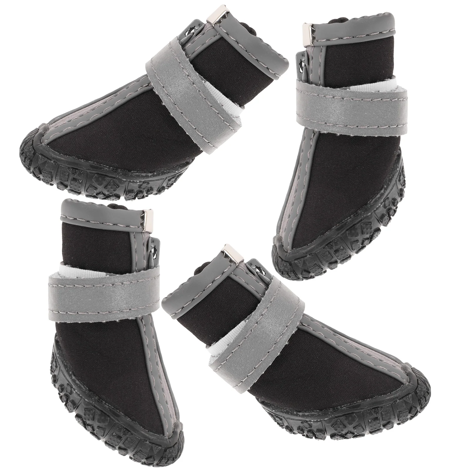 

4pcs Waterproof Anti Slip Dog Shoes Durable Mud Proof Lightweight Small Dogs Pet Booties Rain Cover Black Size 1