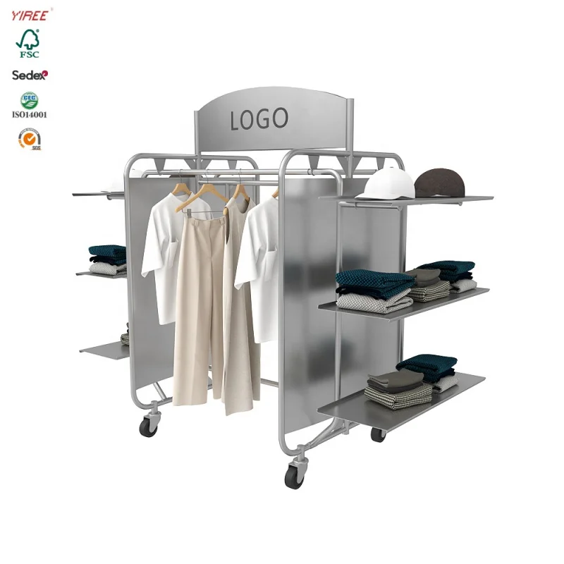 custom.Multi use way luxury retail store fixtures iron center shop fittings children clothing display stand