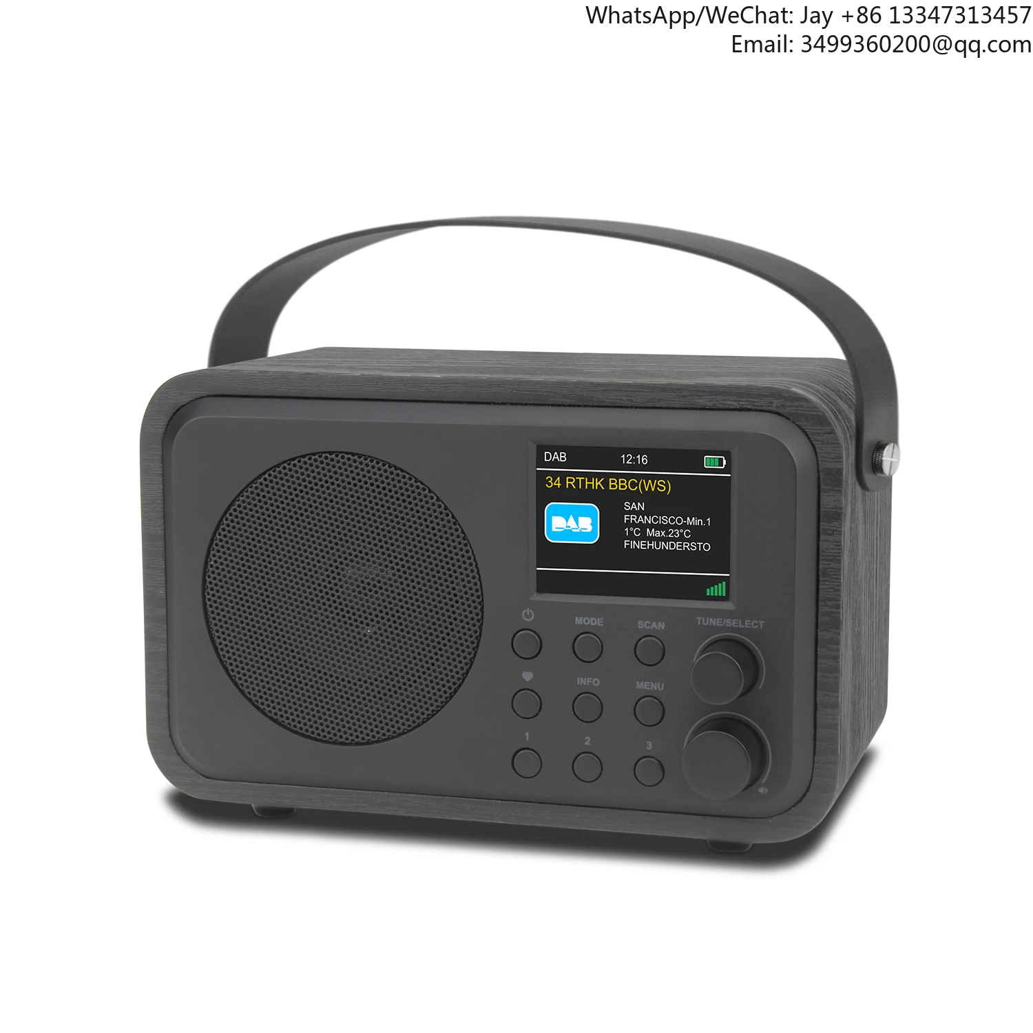 

Portable Wooden ABS Digital DAB + FM Radio Receiver With Clock Function For Mobile Listening