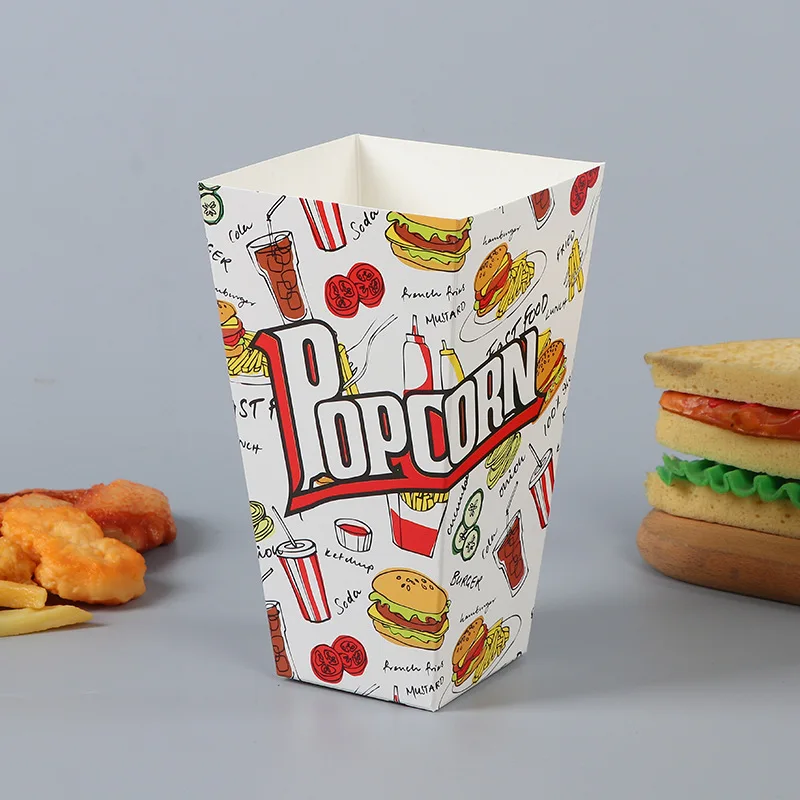 10/20/30pcs Popcorn Buckets Container Holder Paper Cup Popcorn Boxes for Theme Birthday Parties Decoration Popcorn Box
