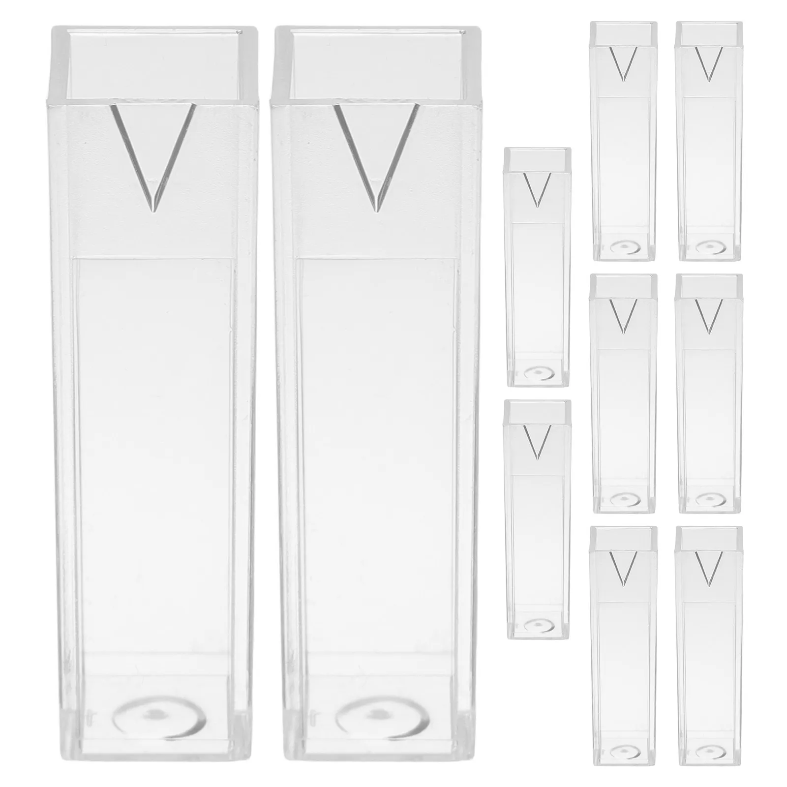 10pcs Clear Square Plastic Cuvettes for Spectrophotometer Lab Chemical Analysis – High Precision Transparent