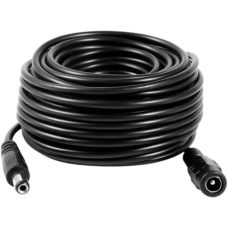 12v-dc-電源コード延長ケーブル-55mm-21mm-オス-メス-dc-コネクタ-cctv-カメラ電源ケーブル-5-メートル