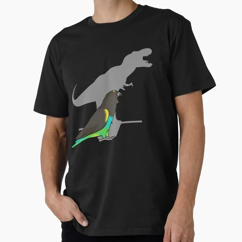 Meyer's Parrot Funny Cockatiel Gift T-shirt Birds T-Rex Shadow Graphic Clothes All Size Tops Unisex Tee S-6XL