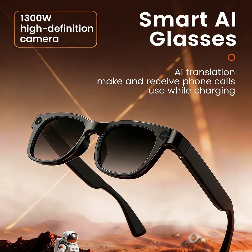 

New Fashion Smart Glasses Anti Blue Light HD Display Bluetooth Audio Water Resistant Lightweight Frame Hands-Free Calling Outdoo