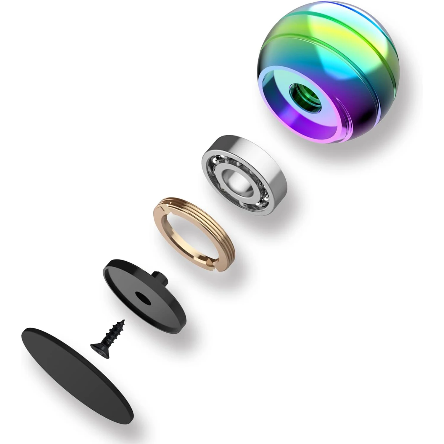 Kinetic Desk Spinning Gyro Toy Creative Stress Relief Gyroscope Toy Aluminum Alloy Fidget Spinner Ball Decor Toy Kids Adult Gift