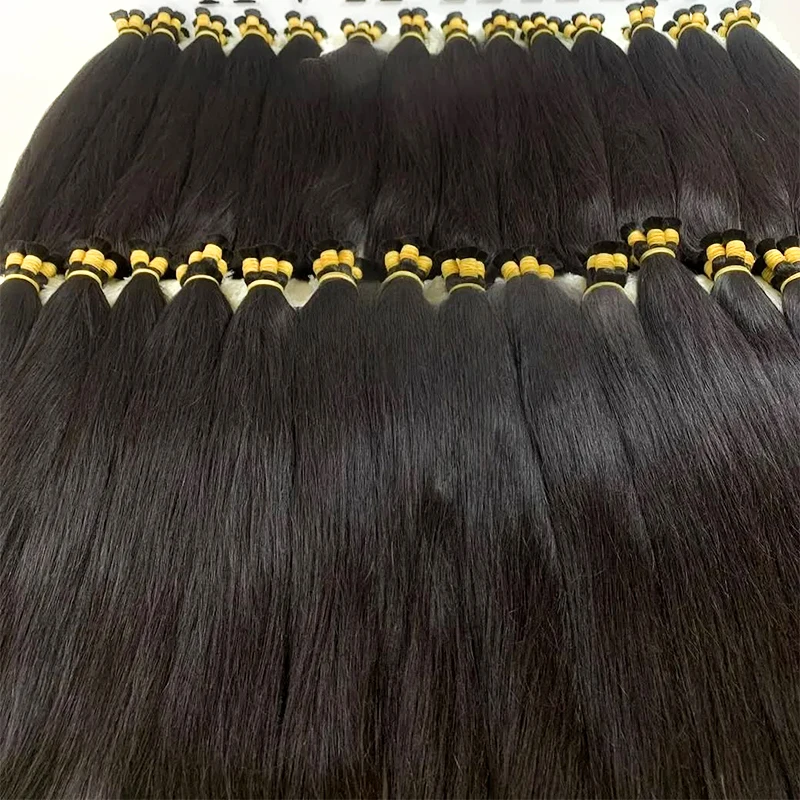 18インチディープウェーブバルクヘア、編み込み用100g、ウェフトなしストレート、マイクロリアルバージンエクステンションヘア、ボヘミアンブレイズ用