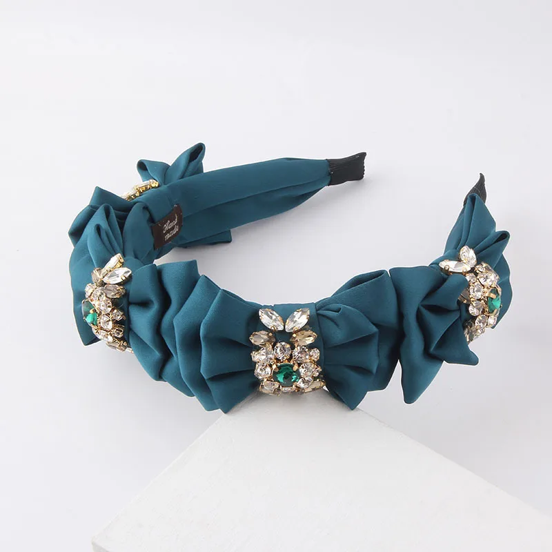 

JingBen Geometric Diamond Embedded Fabric Hair Accories Women's Faionable Street Snap Hairba Headwear Cross-Border Ne...