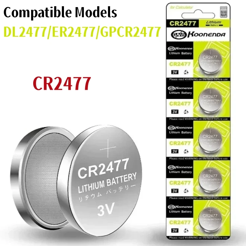 

CR2477 button battery, compatible with DL2477, ER2477, GPCR2477 models, suitable for computers, tweezers, laptops, desktops, etc