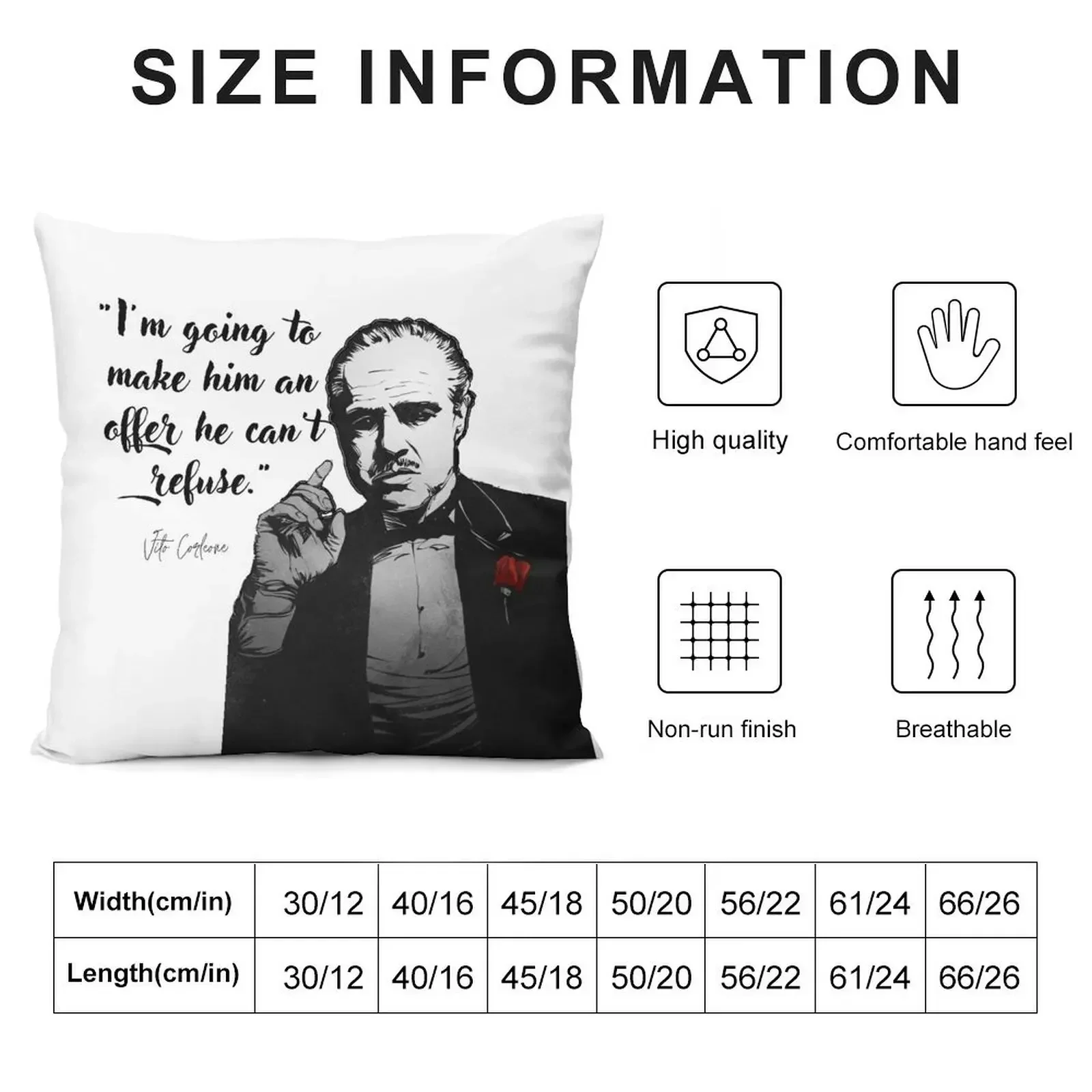 The Godfather Vito Corleone Throw Pillow Christmas Pillow Cases Cushions Home Decor Cushions For Sofa pillow