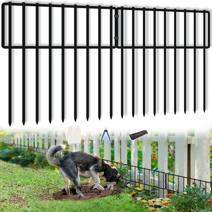 

Panels Animal Barrier Fence, 32ftL X 13inchH No Dig Rabbit Fences, Dog Digging Defense Ground Bottom Blockers, Rustproof Metal B