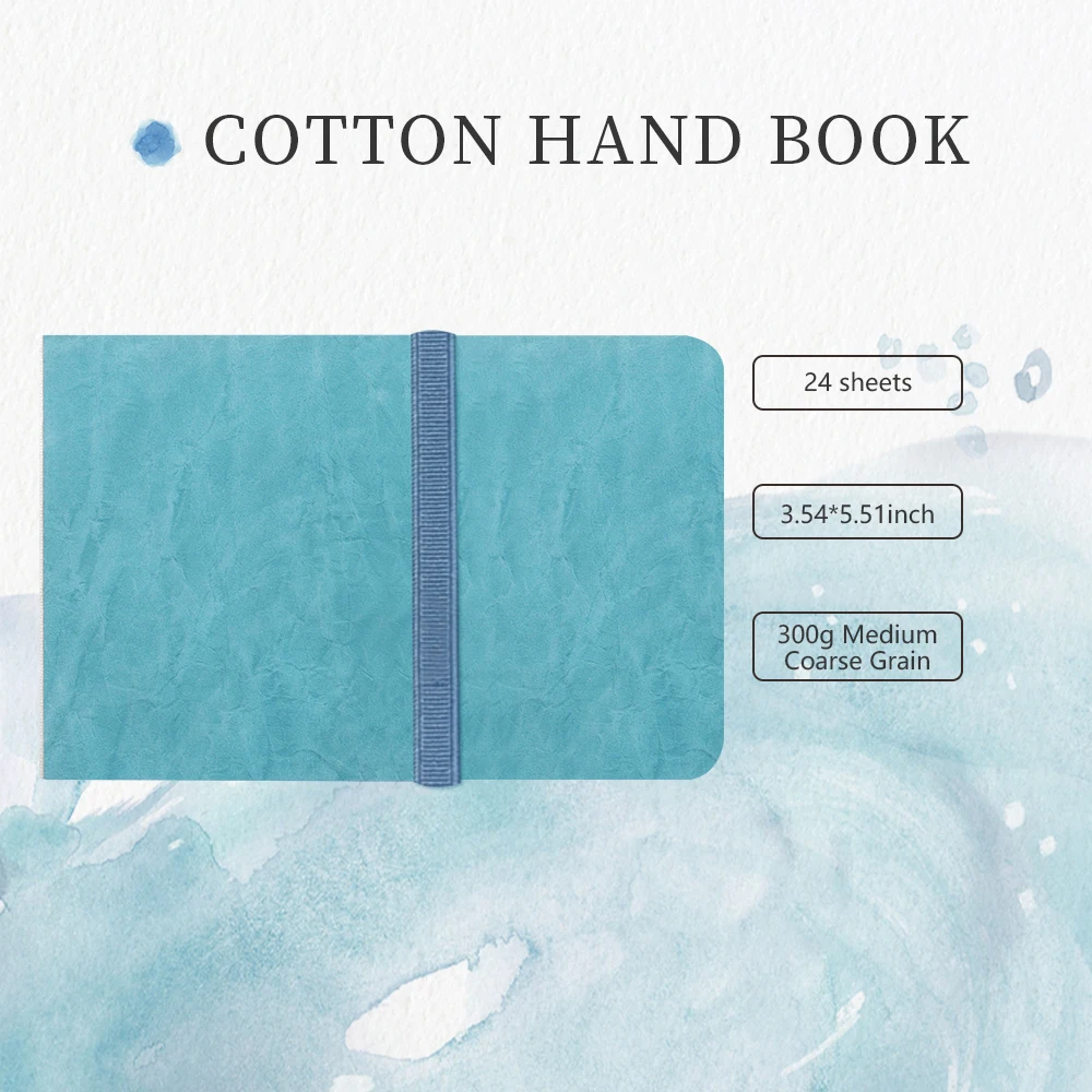 POTENTATE Blauwe Kleur Aquarel Journal Tekening Boek Hand Notebook Schetsblok 100% Katoen 300gsm Koude Pers voor Art Supplies
