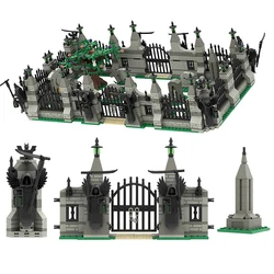 MOC Halloween Bricks Toys Building Blocks Cemetery Scene Model Kids With Tombstone Skull Ghost Coffin Gifts Compatible With LEGO