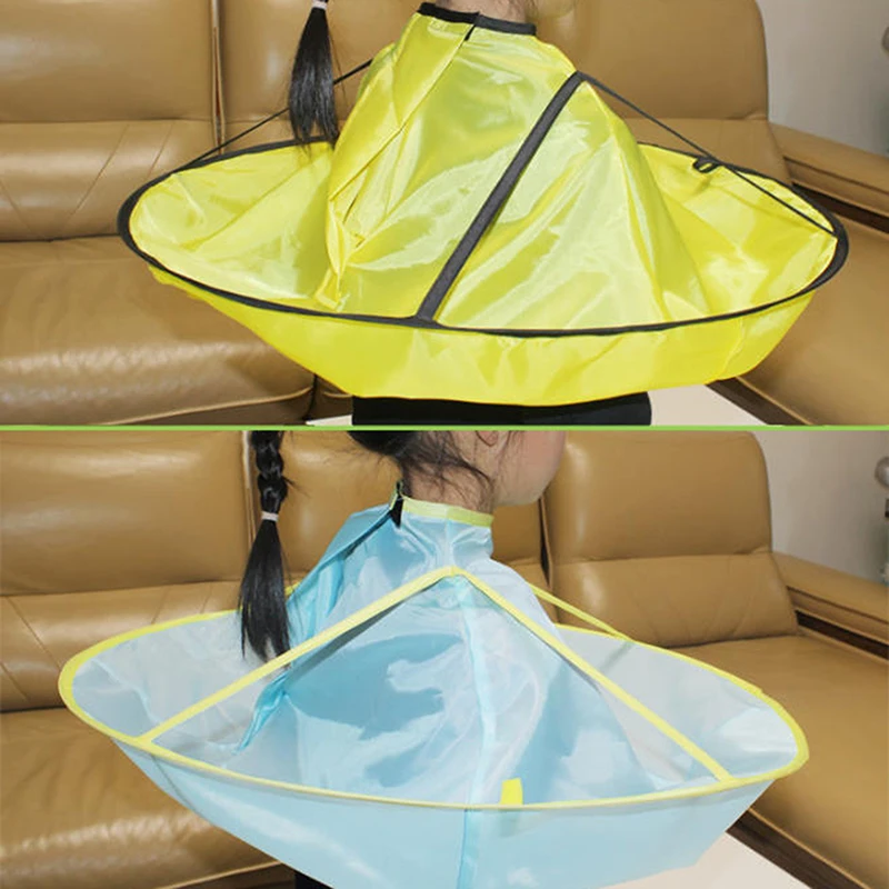 

【L】1 шт. Профессиональный детский разноцветный парикмахерский плащ-накидка для стрижки волос, складной, в форме зонта, для салонов красоты
