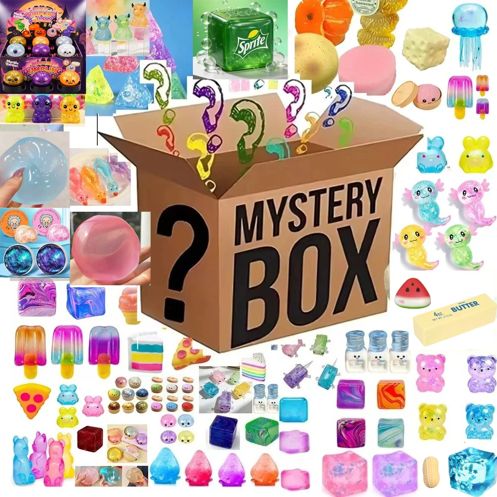 100+ style Novelty Mystery Gift Surprise Blind Box Dr PepperrNeDooh Nice Cube Butter stick Squishy Squeeze Toy for Adults Gifts