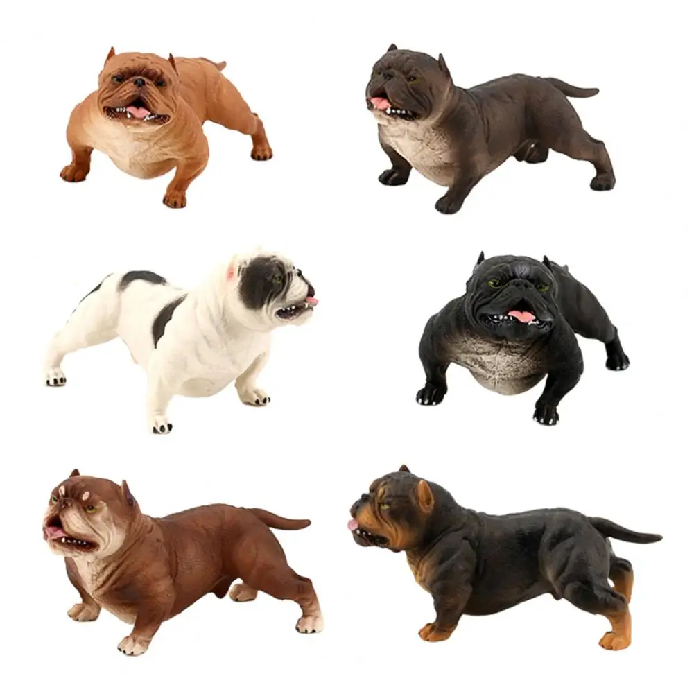 Mini Cute Puppy Figurines Home Decoration Wildlife Animals Miniature Bully Pitbull-Dog Action Figure Toys Kids Toys Collection